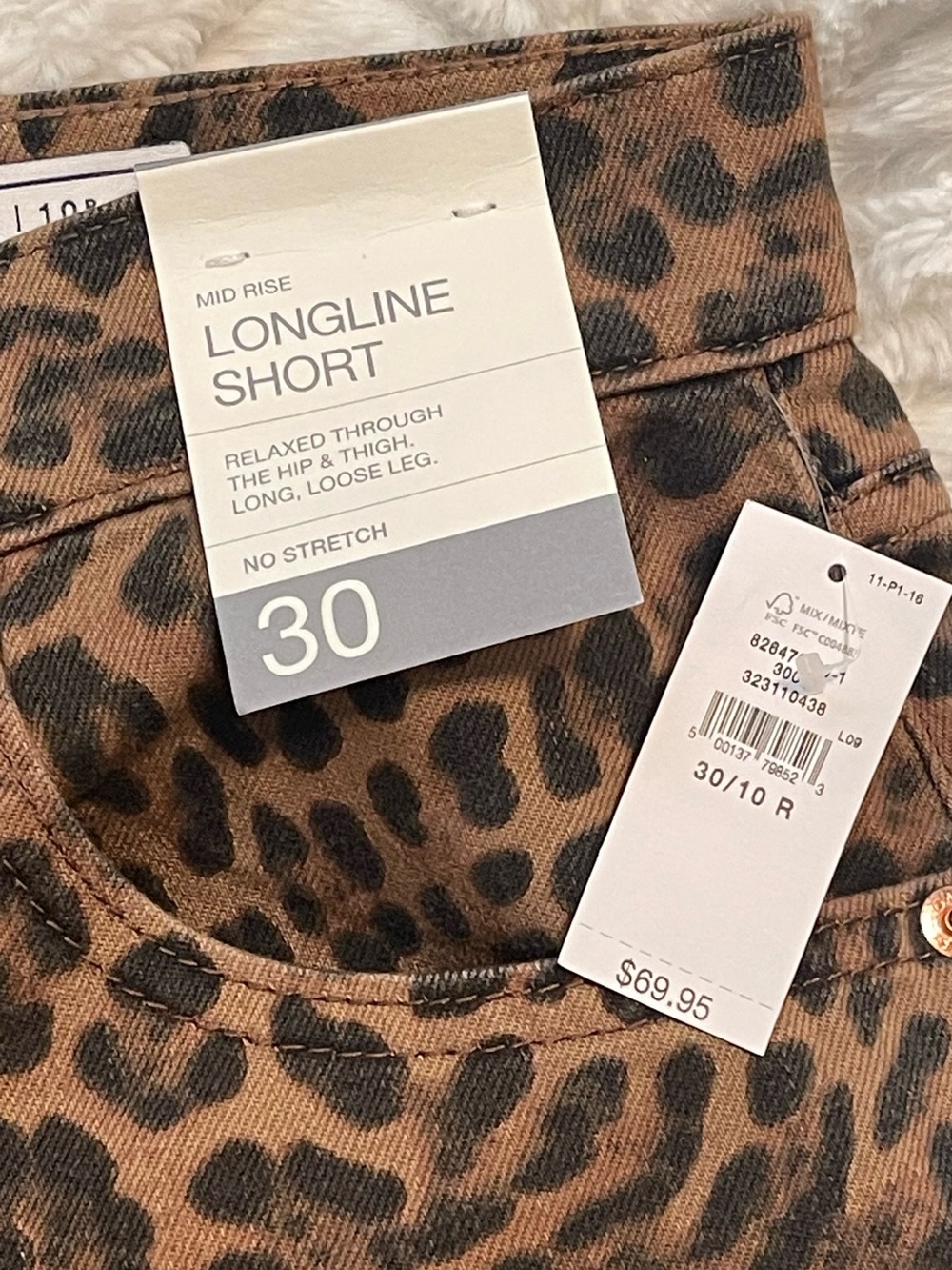 NWT GAP Denim Leopard Longline Shorts - Picture 12 of 15